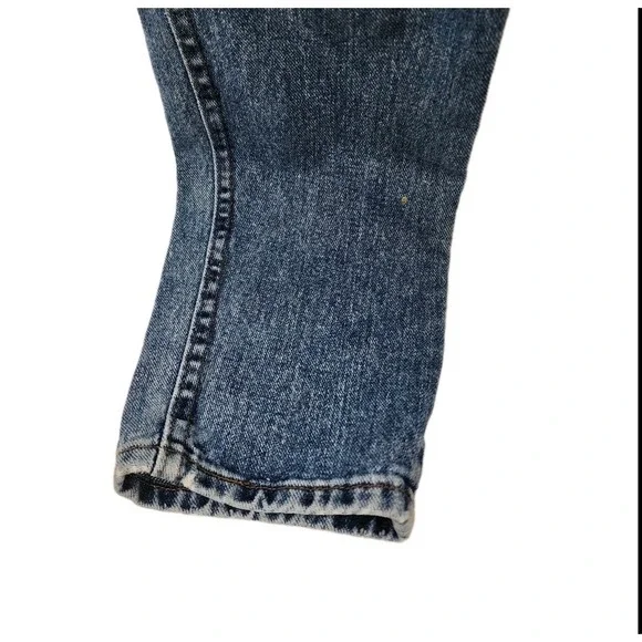 Lee WomensJeans Riveted Medium Wash Denim Classic Fit Straight Leg 13 Petite - Picture 2 of 6